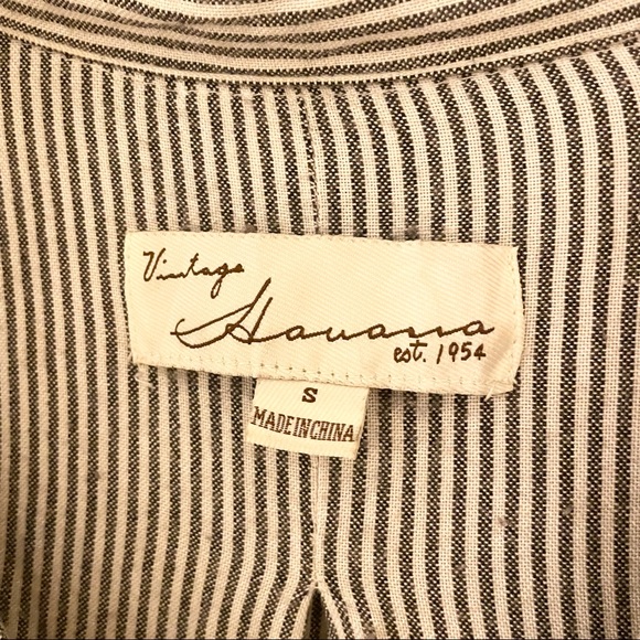 Vintage Havana est. 1954| Distressed Striped Button Down Shirt Size Sma… - Picture 3 of 4